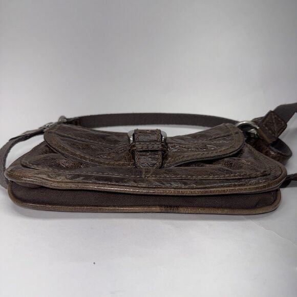 FOSSIL Brown Leather LIZETTE Crossbody Shoulder Small Vintage Distressed Nice - Picture 9 of 11